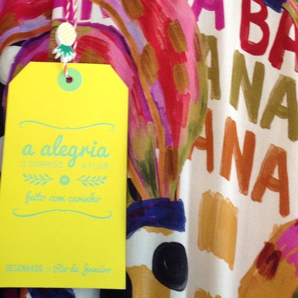 FARM Rio Half and Half Bananatic Print Maxi Dress Tropical Dopamine Dressing - Picture 14 of 16